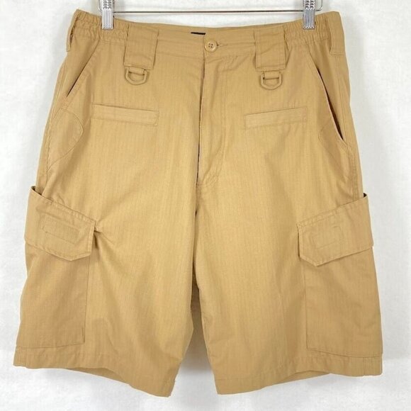 LA Police Gear Men's Operator Tactical Cargo Shorts Elastic Waistband Hiking - Picture 1 of 4